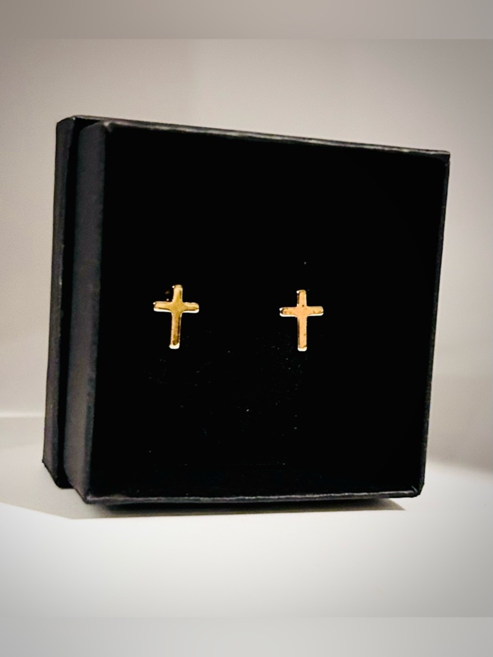 Elegant Gold Cross Earrings: Religious, Spiritual, church, prayer, protection